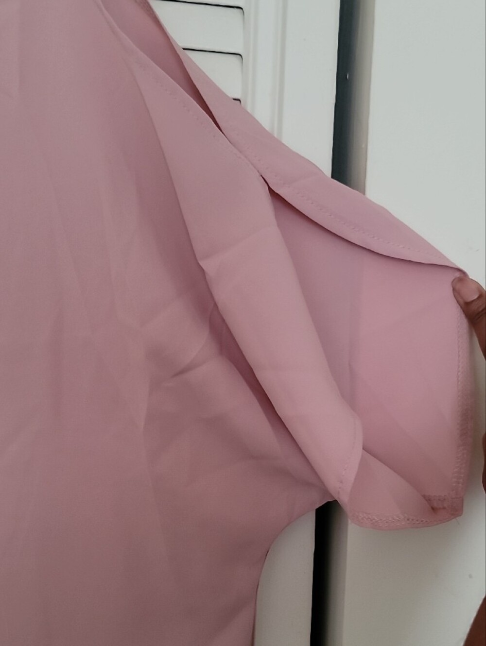 Women’s Pink Split-Neck Blouse - Picture 8 of 11